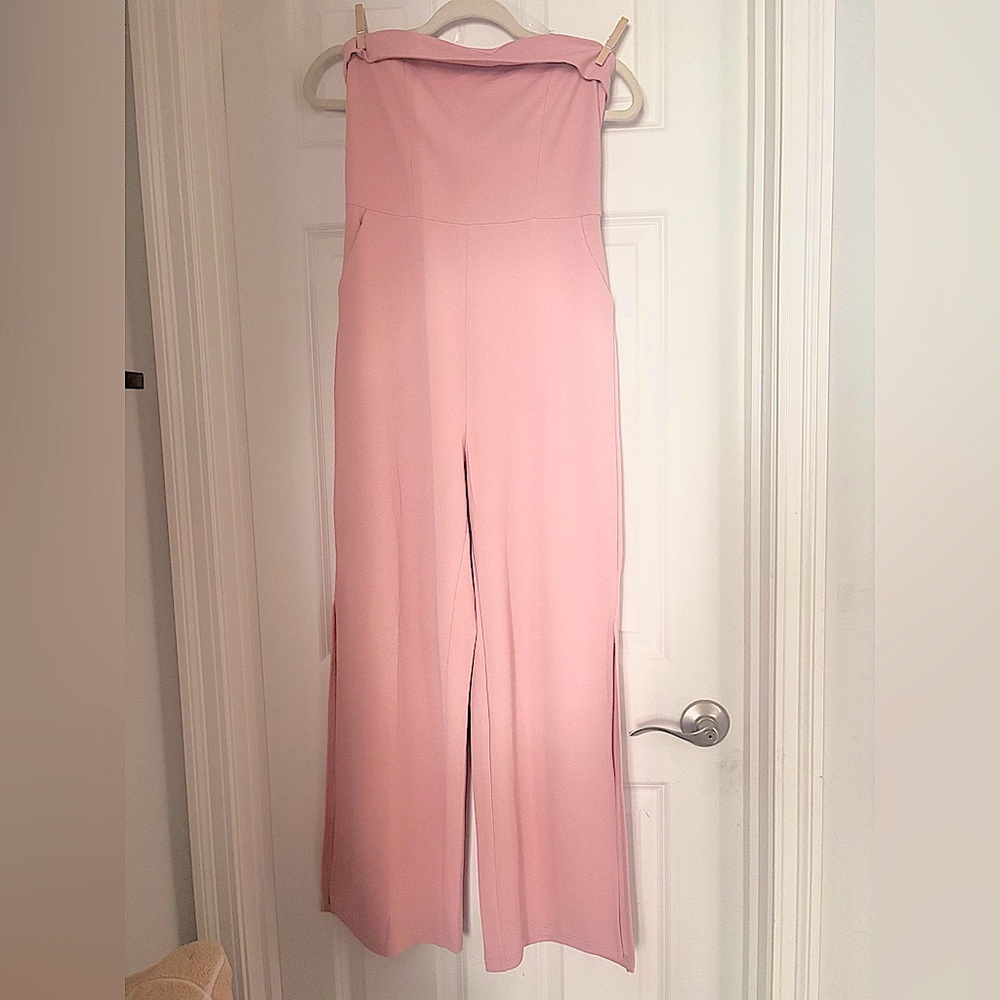 ZESICA Women's Strapless Jumpsuit with Pockets - Size Small